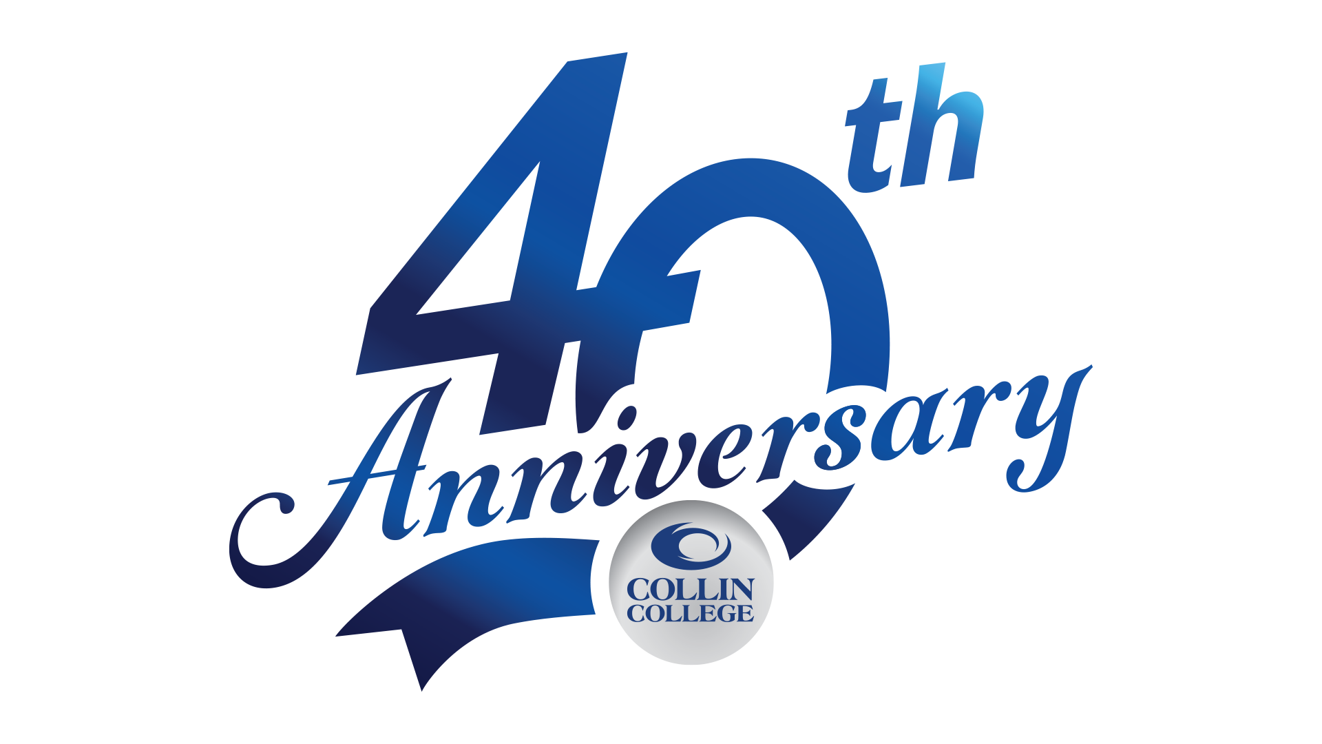Collin College 40th event mark featuring the Collin College logo and the words 